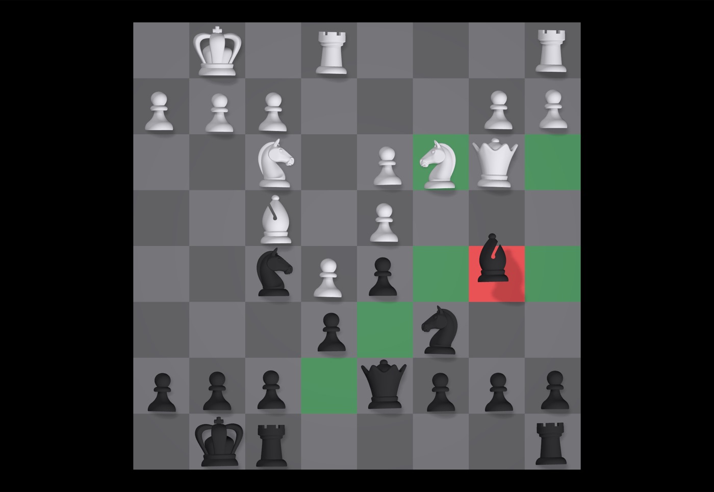 Legal moves preview on the board